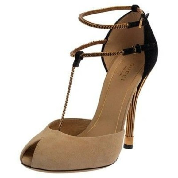 Gucci Ophelie High Heel Open-toe T-strap shoes 38.5 - Picture 1 of 10